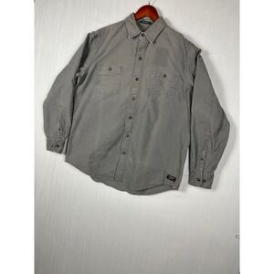 G.H. Bass & Co. Mens L Gray Canvas Work Shirt For Hard Service Utility
